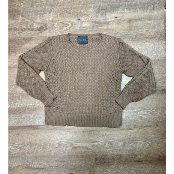 Chocolate Brown Crew Neck Sweater Paper Crane Size L - Picture 3 of 8